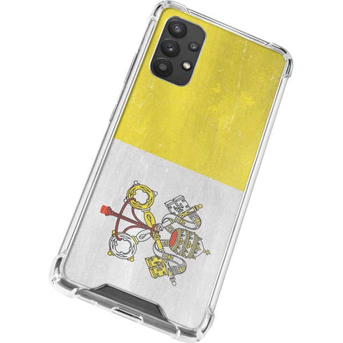 Vatican City Flag Distressed Galaxy A32 5G Clear Case